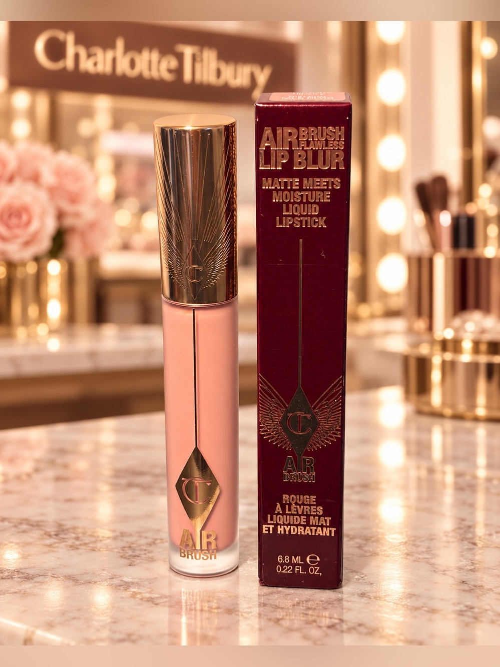 Charlotte Tilbury Air Brush Lip Blur Matte Liquid Lipstick 💄 Color Pillow Talk